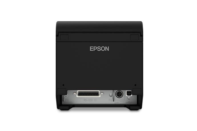 Impresora térmica Epson TM-T20III vista trasera con puertos USB y serie