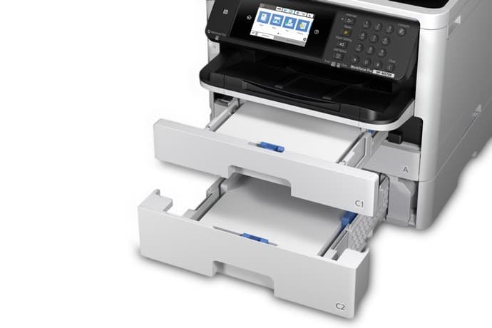 Epson WorkForce Pro WF-M5799 con los casetes de papel abiertos