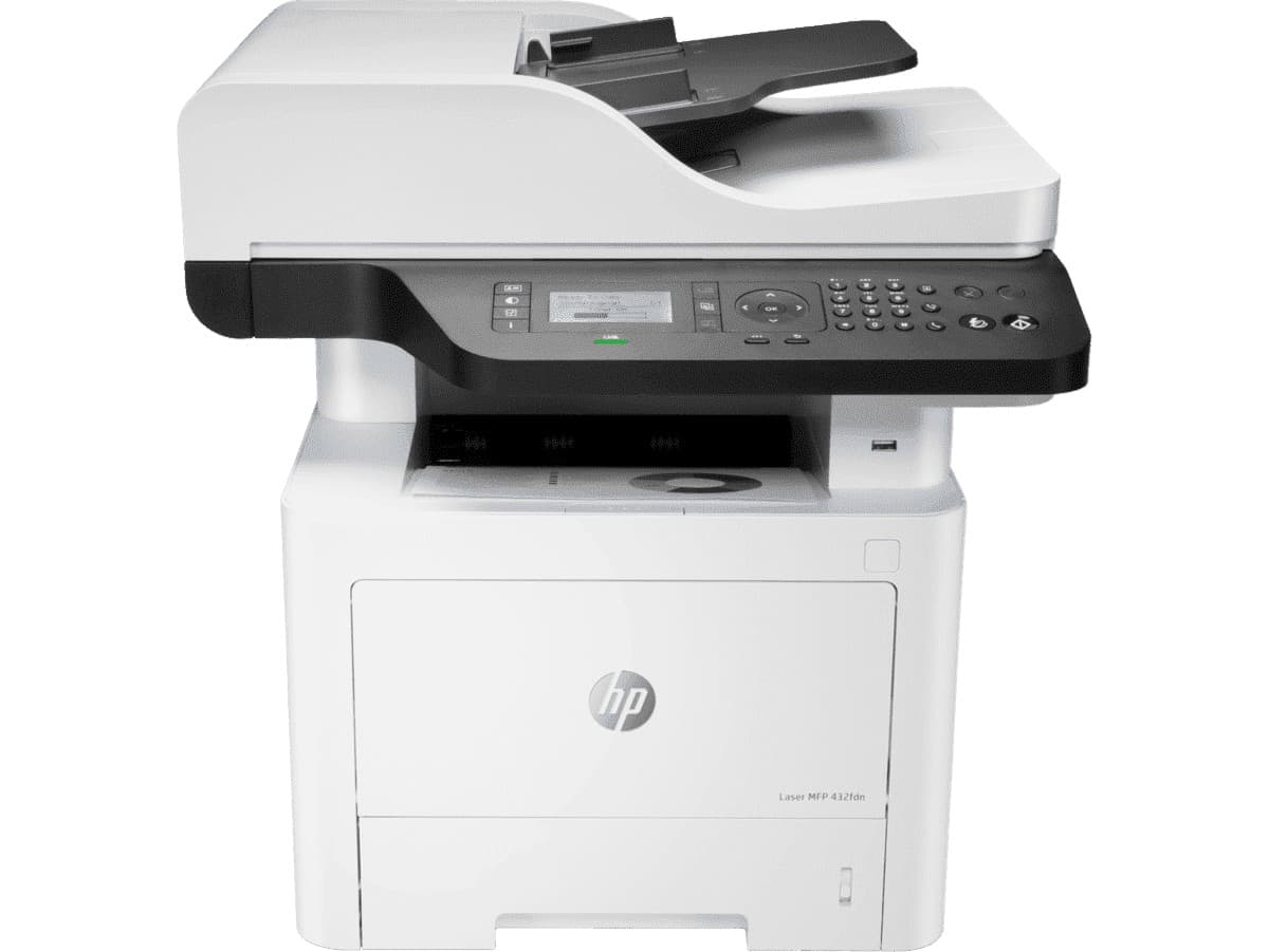 HP Laser MFP 432fdn vista en ángulo izquierdo
