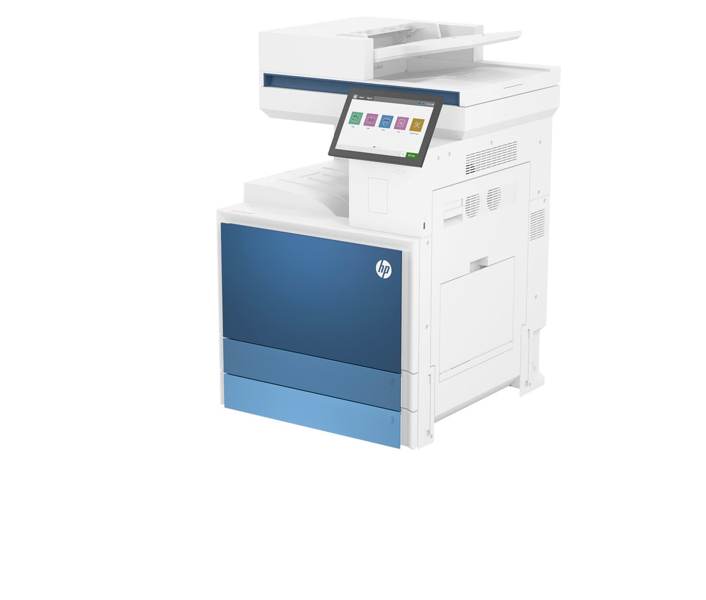 HP Color LaserJet Managed MFP E786dn vista en ángulo derecho