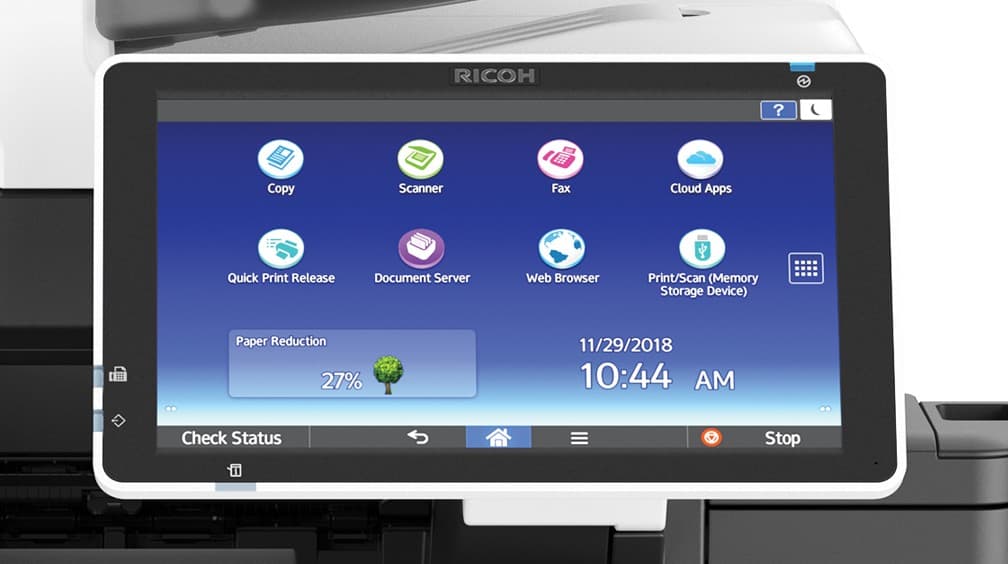 Ricoh IM 430F detalle del Smart Operation Panel