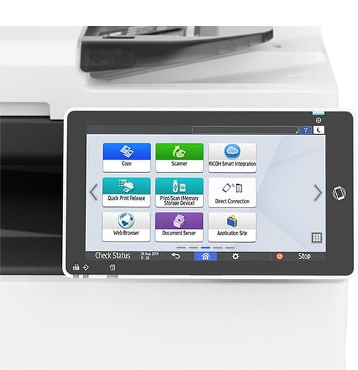 Ricoh IM C300F detalle del Smart Operation Panel