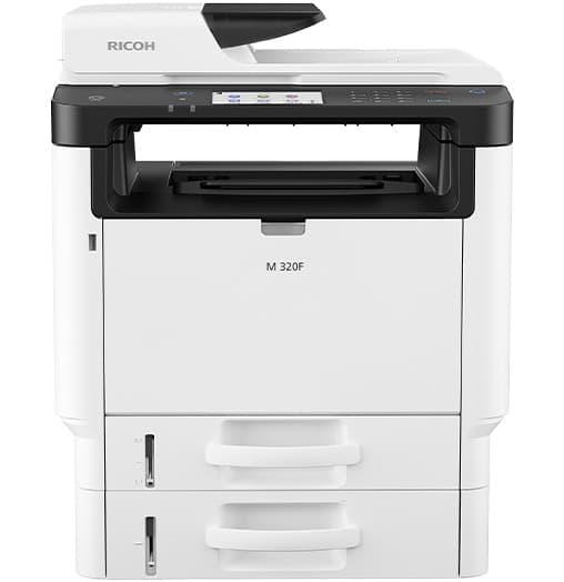 Ricoh M 320F vista frontal de cerca
