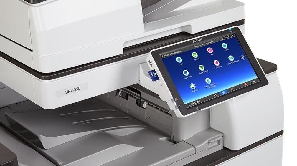 Ricoh MP 4055SP detalle del Smart Operation Panel