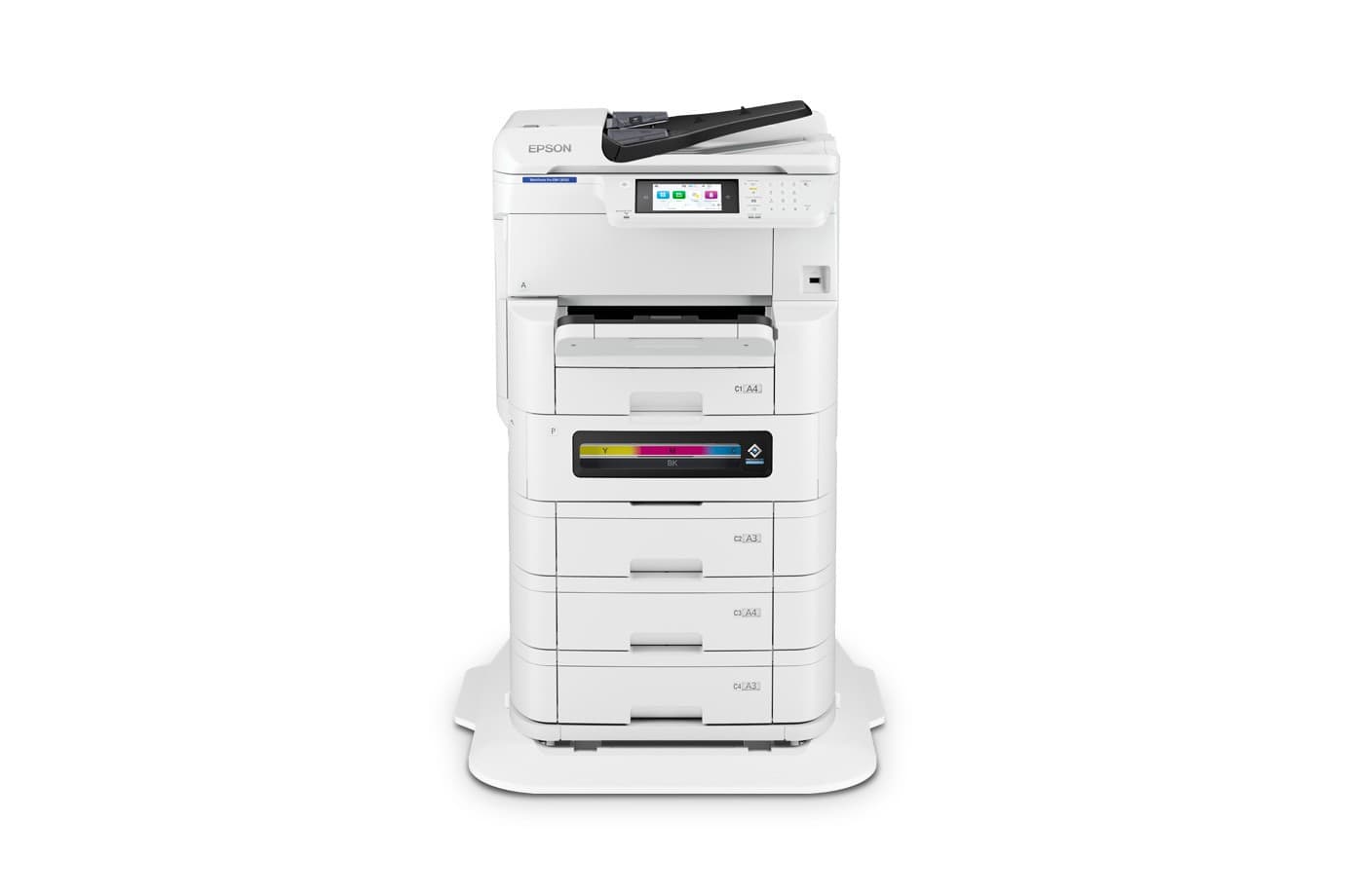 Epson WorkForce Pro EM-C8100 con tres casetes de papel opcionales y gabinete