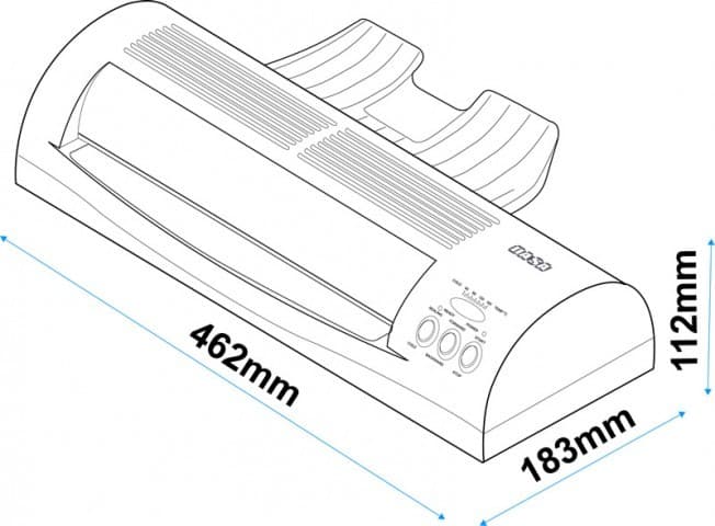 Plastificadora DASA LM330 A3 / Oficio, medidas 462 x 183 x 112 mm
